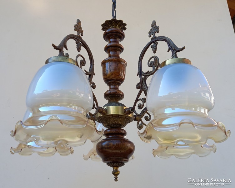 Decorative copper chandelier with 5 holes