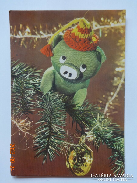 Old fairy tale character Christmas card - raisins - bródy vera puppet design