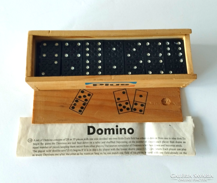 Old wooden boxed dominoes