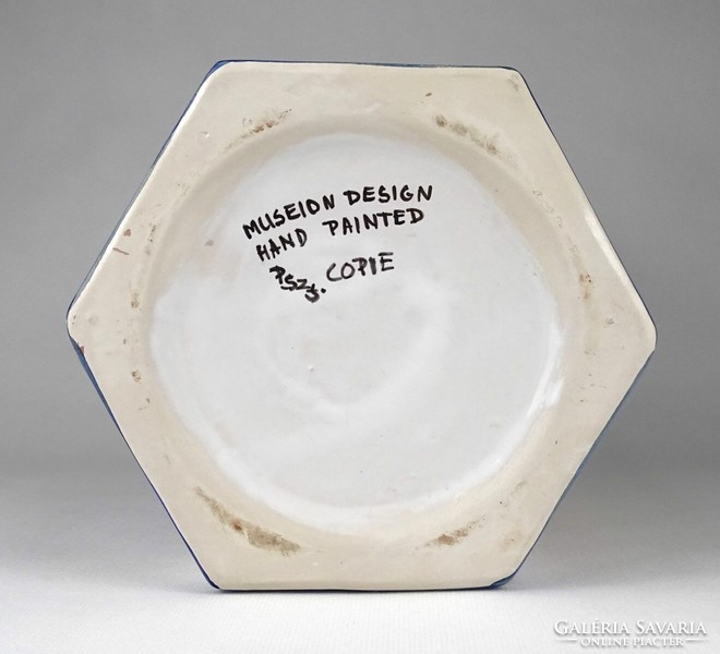 1O448 Michel Habel : Hatszögletű poszthabán kerámia fűszertartó edény 26.5 cm