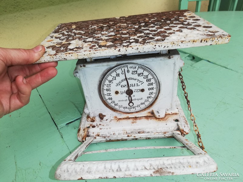 Antique cast iron scale jaraso hospital medical scale with mirror 1910s 20s antique personal scale
