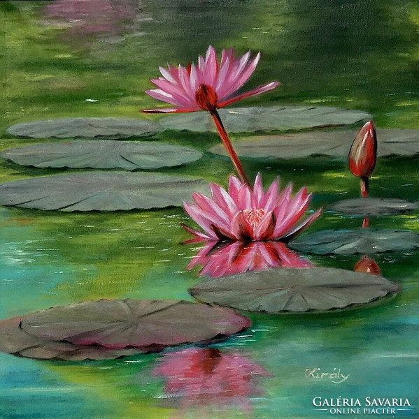 Water lily - 50 x 50 centis olajfestmény