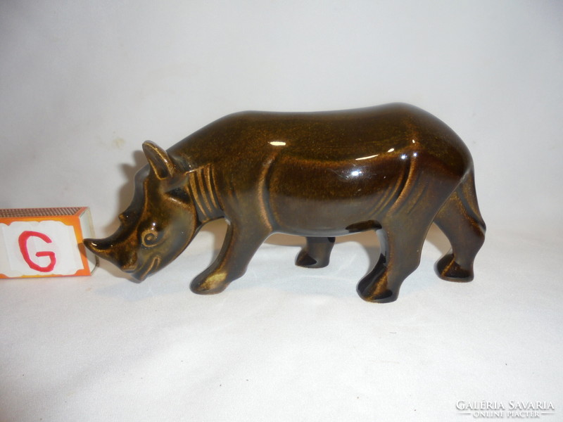 Old porcelain rhino figure, nipp