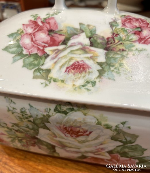 Antique, art nouveau, beautiful pink soup bowl