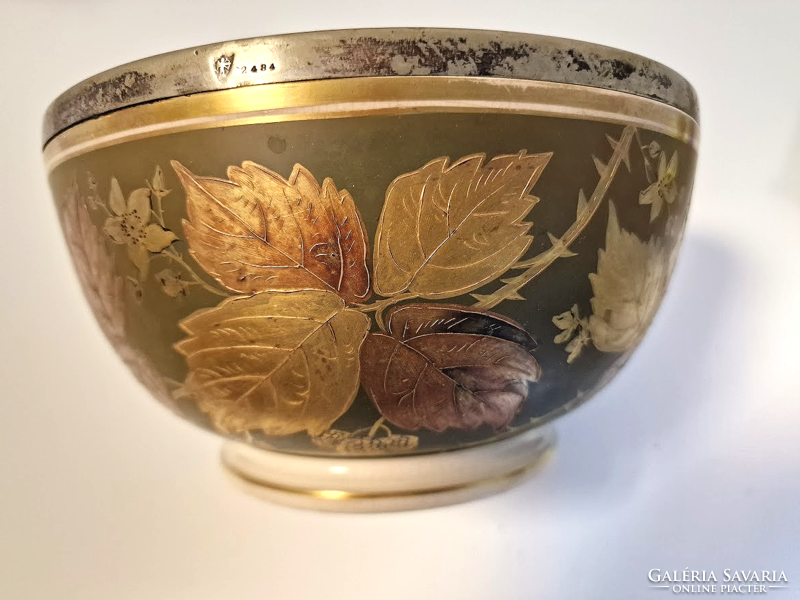 English earthenware with painted metal rim