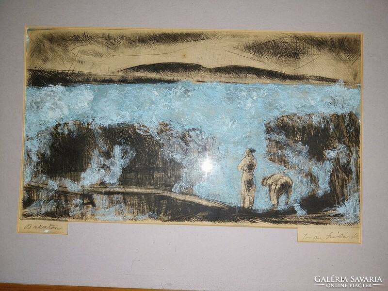 Iván Szilárd " Balaton" festmény, vegyes technika