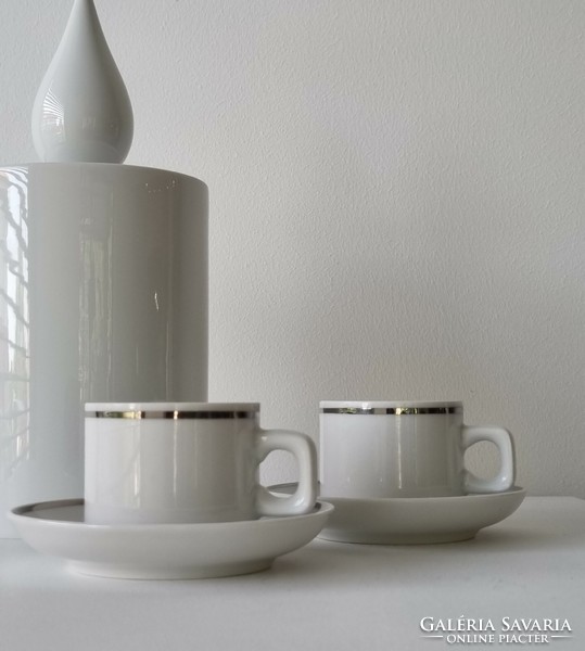 Vintage picco quality porcelain coffee set for 2 - with platinum decoration