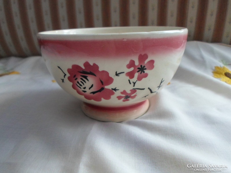 Granite bowl, muesli bowl (pink floral)