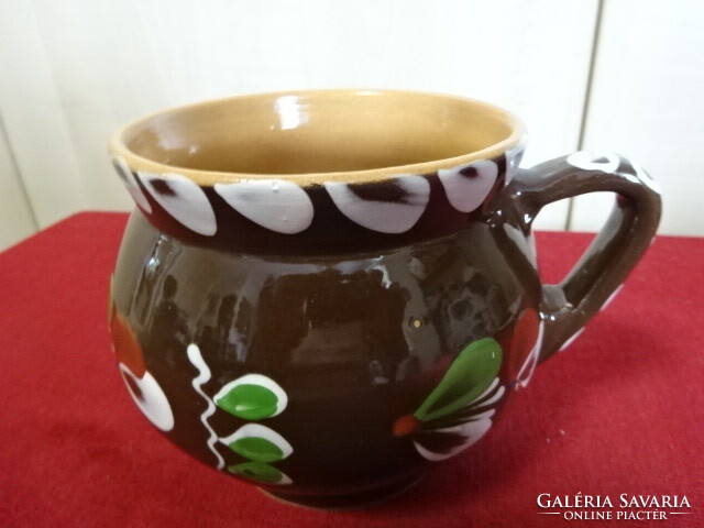 Sárospataki folk ceramic mug, top diameter 11.5 cm. Jokai.
