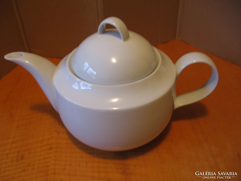 Art deco, retro teapot, plain white porcelain