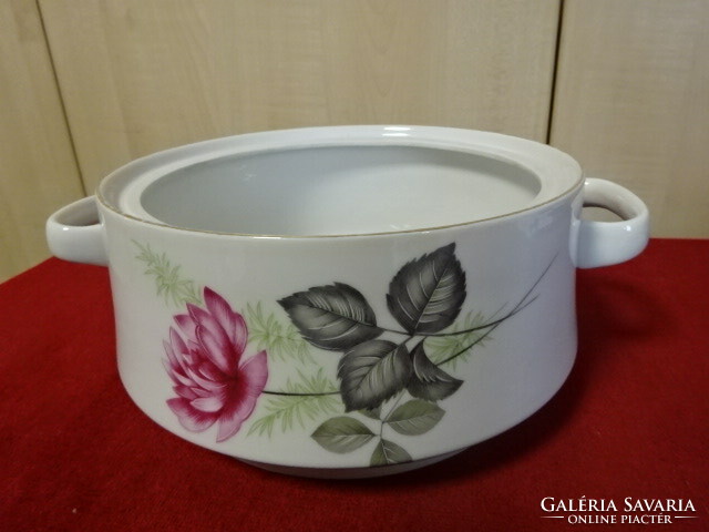 Alföldi porcelain, rose pattern soup bowl without lid. Jokai.