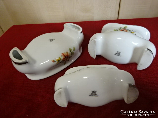 Polish porcelain smoking set, three pieces. Jokai.