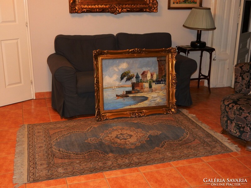 Bal oldalt alul jelzett 60x80 cm-es olaj vászon festmény kiváló keretben