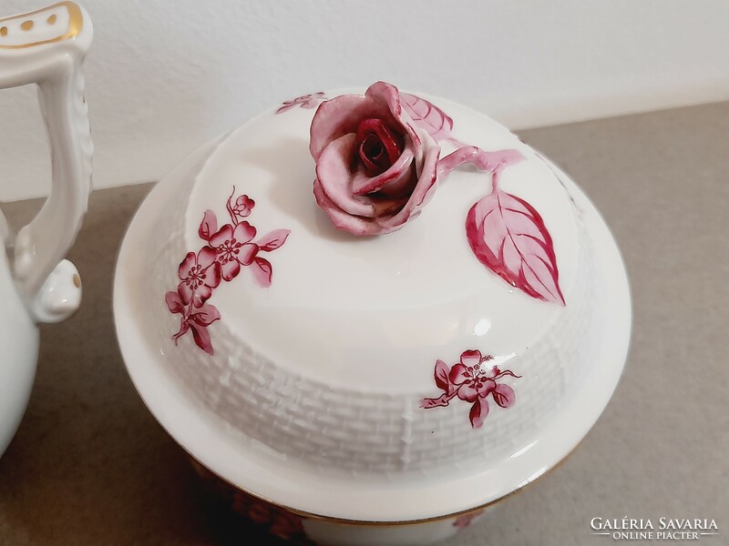 Herend rose holder Eton pattern, purple, purple coffee set