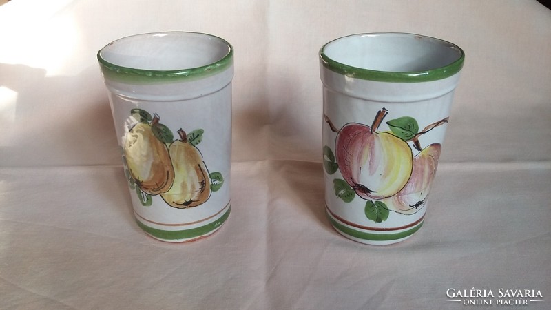 Ceramic cup with an apple and pear pattern