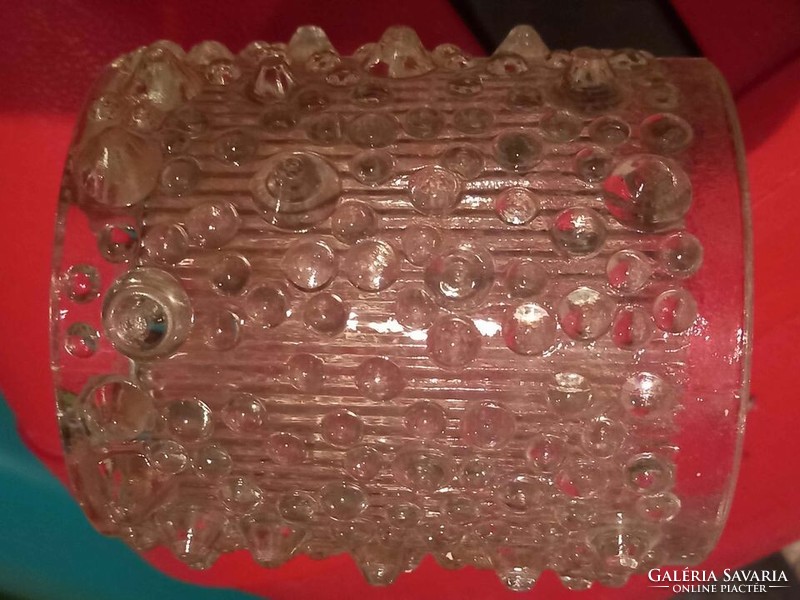 Retro NDK-s csillárba, búra pótlás, rücskös üvegből, Leuchten retro design függő csillár