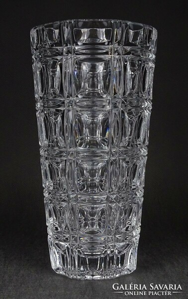 1O622 old large pressed glass vase 21 cm