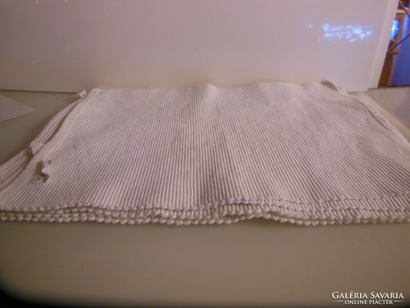 Placemat - 5 pcs - 42 x 31 cm - snow white - thick - textile - linen - flawless