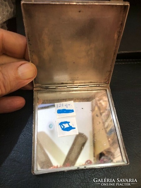 Ezüst cigaretta tárca, art deco 13 x 12 cm-es szépség.