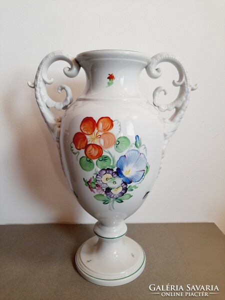 Herendi Tercia óriás kétfülű váza, 42 cm