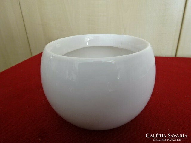 Nyester kft - white glazed ceramic centerpiece, diameter 10 cm. Jokai.