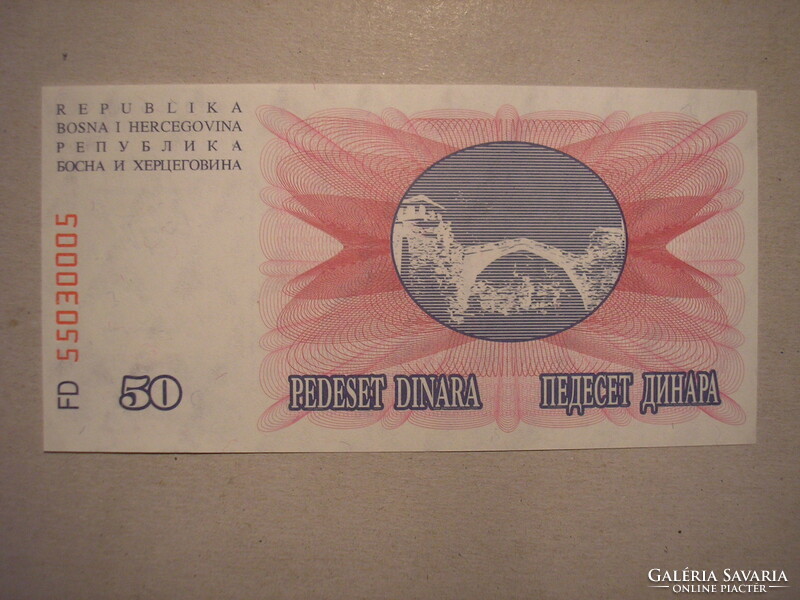 Bosznia-Hercegovina-50 Dinár 1992 UNC