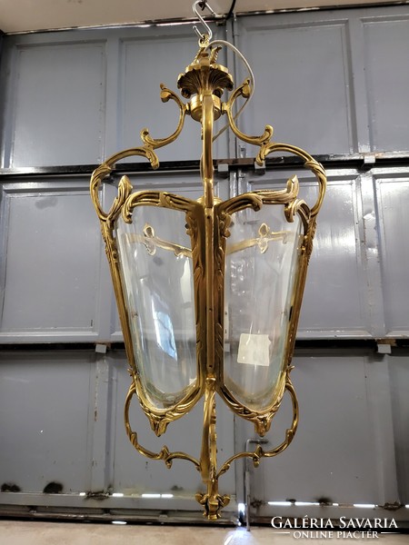 Rococo copper chandelier, carriage lamp
