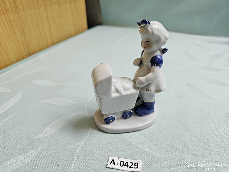 A0429 porcelain girl with pram 13 cm