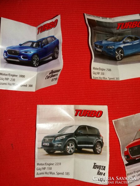Retro 1990s turbo sports chewing gum collectible car tags 5 pieces in one as shown 4
