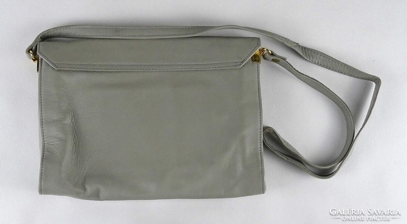 1O769 gray leather women's bag shoulder bag theater bag