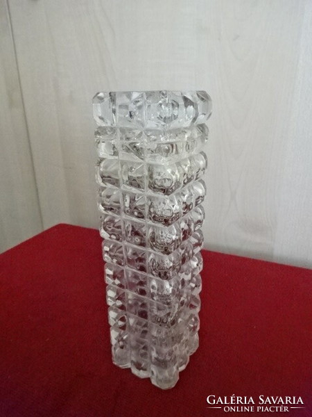Square-based glass vase, height 18 cm. Jokai.