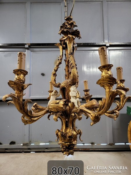 Rococo putto chandelier