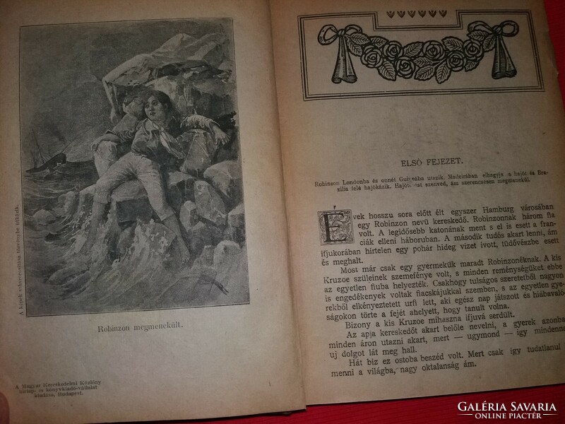1930.Campe H.JÁNOS: ROBINZON antik ifjúsági könyv ritkaság képek szerint Magyar kereskedelmi Közlöny