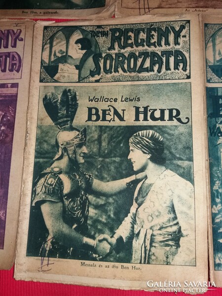 Antik lewis wallace: ben hur sequel novel newspaper format 7 pieces in one tolnai according to pictures