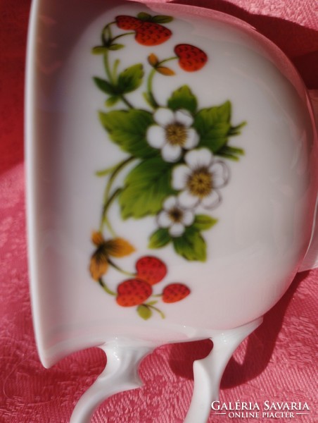 Beautiful strawberry porcelain coffee cup