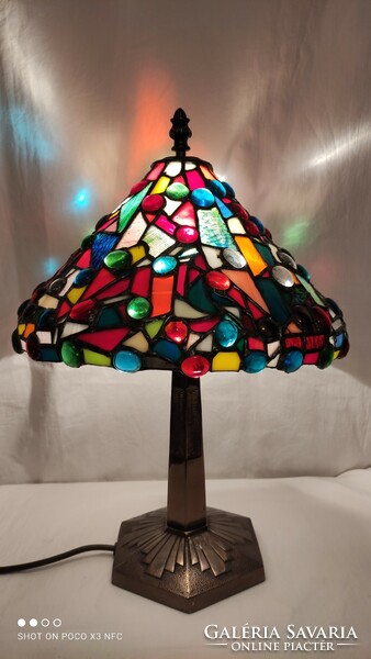 Kézzel készült Tiffany lámpa Tiffany glass studió rézötvözet bronz asztali lámpatalppal