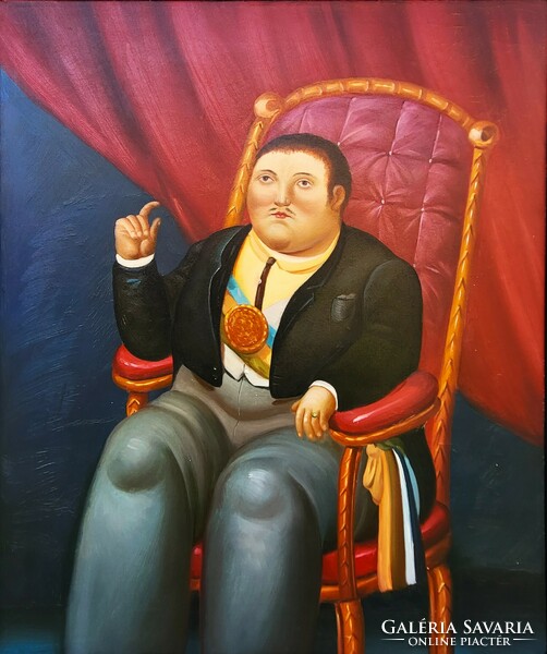 After the famous painting by Fernando Botero, oil painting copy (not print) with a nice frame!
