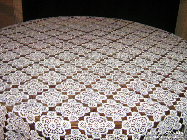 Beautiful vintage shabby chic floral lace tablecloth