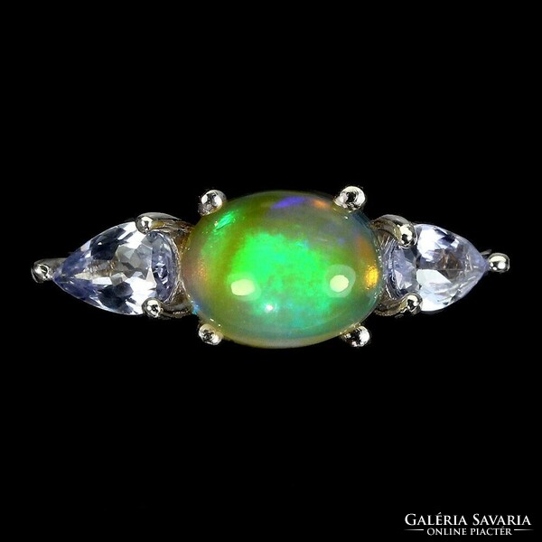 58 As valodi fire opal tanzanite 925 silver ring