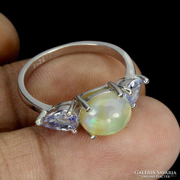 58 As valodi fire opal tanzanite 925 silver ring