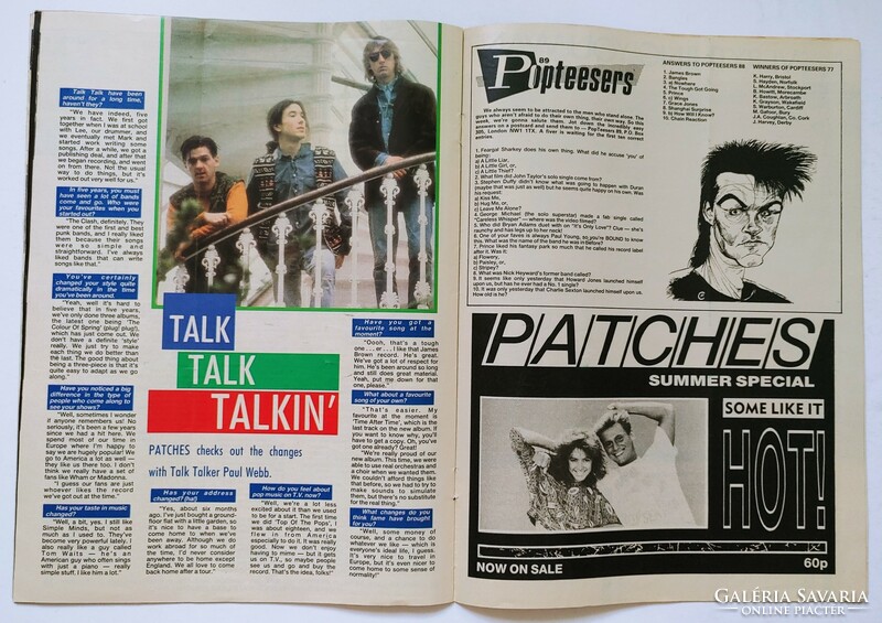Patches magazin 86/5/24 Billy Idol + Drum Theatre poszterek Damon Grant Talk Talk