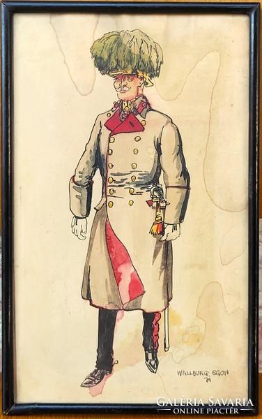 Ernő Zórád - Walburg Egon (1911-2004) 5 military caricatures with original guarantee