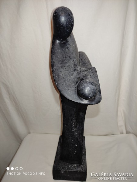 Art deco large size marble or granite dancing couple statue damaged 60 cm