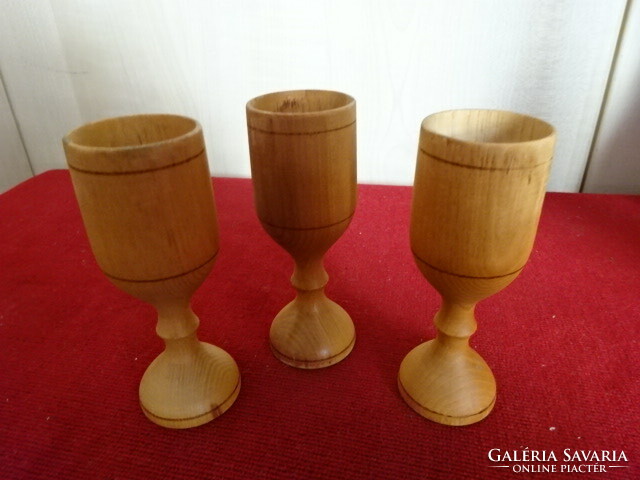 Wooden cup with base, 3 pieces for sale. Jókai.