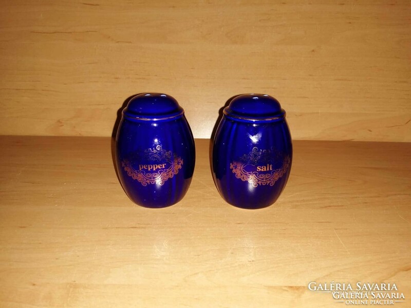 Blue porcelain salt shaker and pepper shaker in one (3/k)