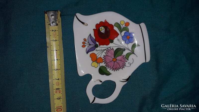 Old Kalocsa patterned porcelain tea pot shape tea filter holder set part 10x8 cm as shown in the pictures