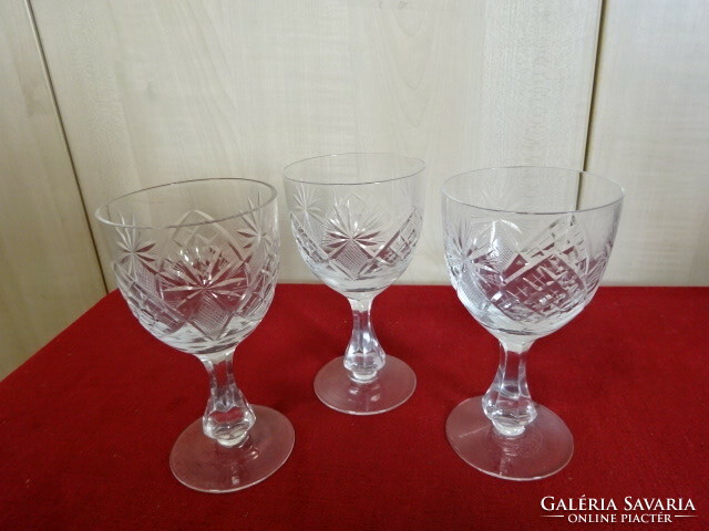 Stemmed wine glass, sold as a set of three, height 14.3 cm. Jokai.