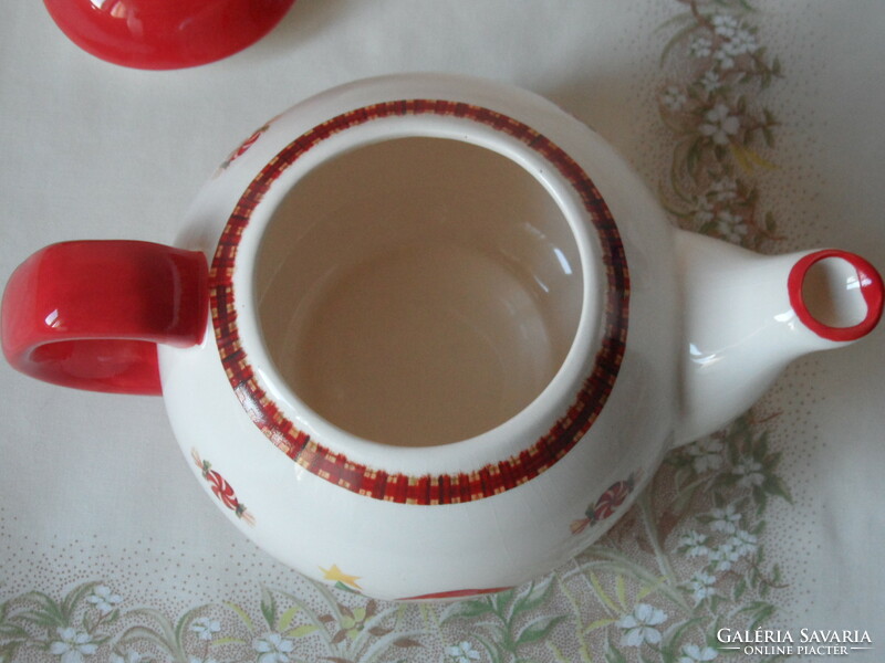 Siaki porcelán Karácsonyi teás-, kávés kancsó