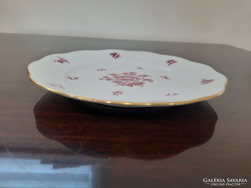 Herendi pur-pur Nanking Bouquet mintás süteményes tányér 20,5 cm