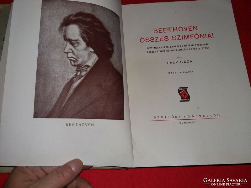 1943.Falk Géza: Beethoven összes szimfóniái és életrajza szép állapotban Szöllősy Könyvkiadó